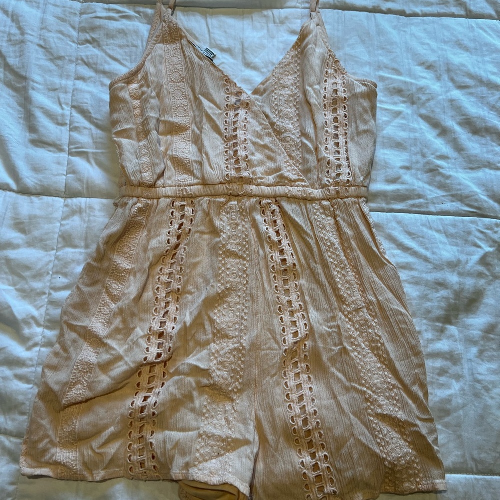 Cream Lace Romper
